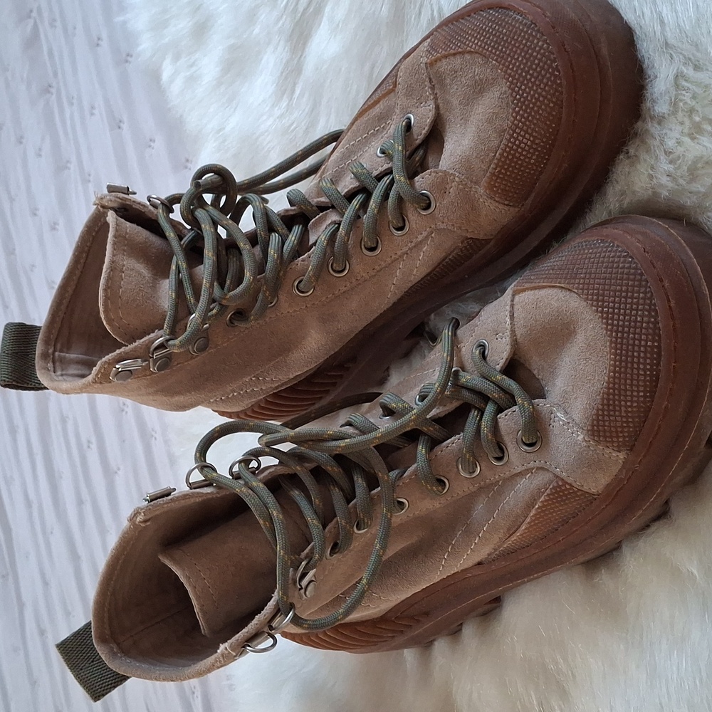 Zara Suede Lace Up Platform Ankle Boot - Picture 13 of 15